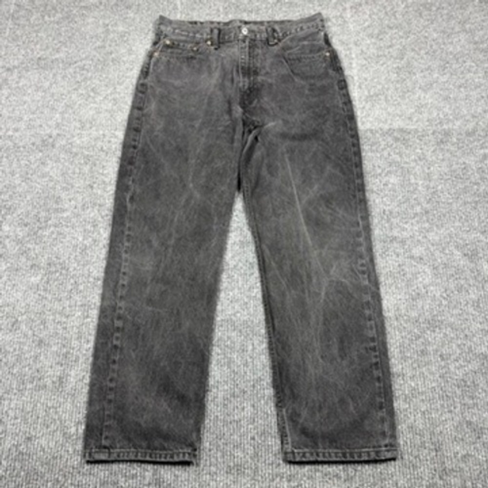 Levis 550 Relaxed Fit Black Faded Denim Jeans Mens 35x32 00550-0260
